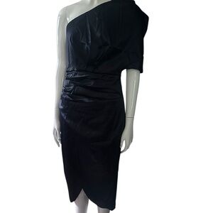 Elegant Navy One-Shoulder Dress size medium